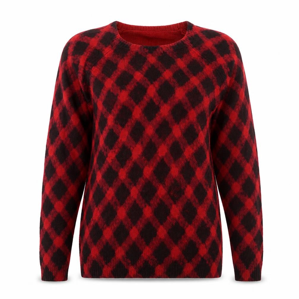 Marks and Spencer Womens Multicoloured Check Knit Pullover Jumper Size 10