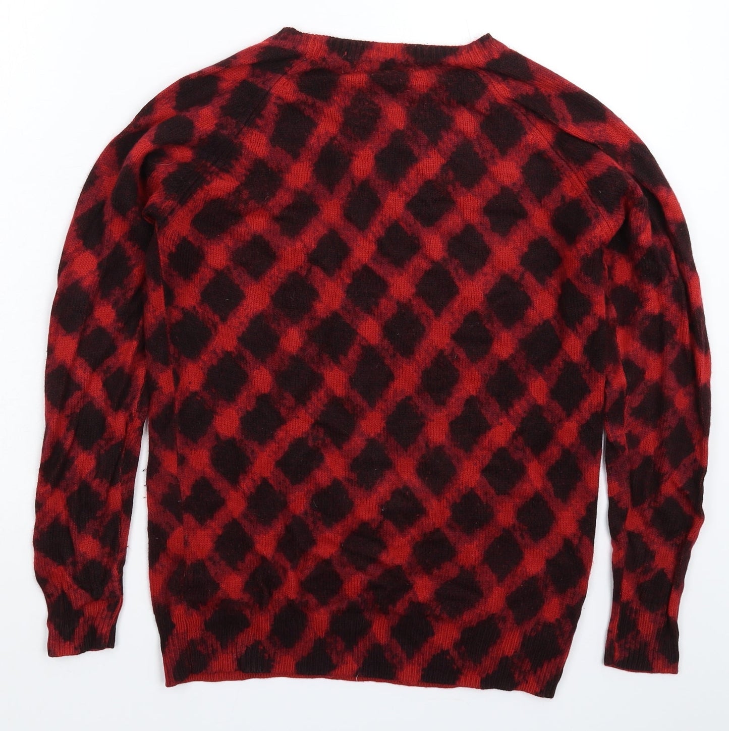 Marks and Spencer Womens Multicoloured Check Knit Pullover Jumper Size 10