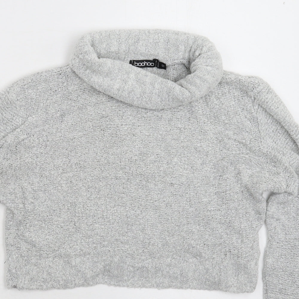 Boohoo Womens Grey  Knit Pullover Jumper Size S