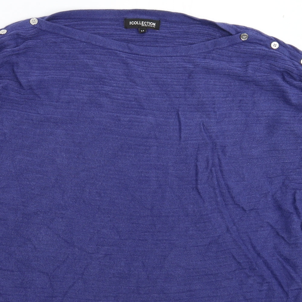 Debenhams Womens Blue  Knit Pullover Jumper Size 16