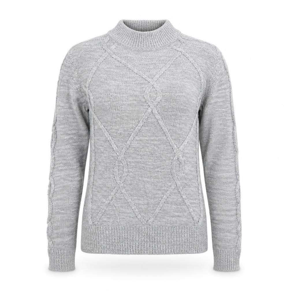 Front view of Papaya women’s grey knit jumper, size S