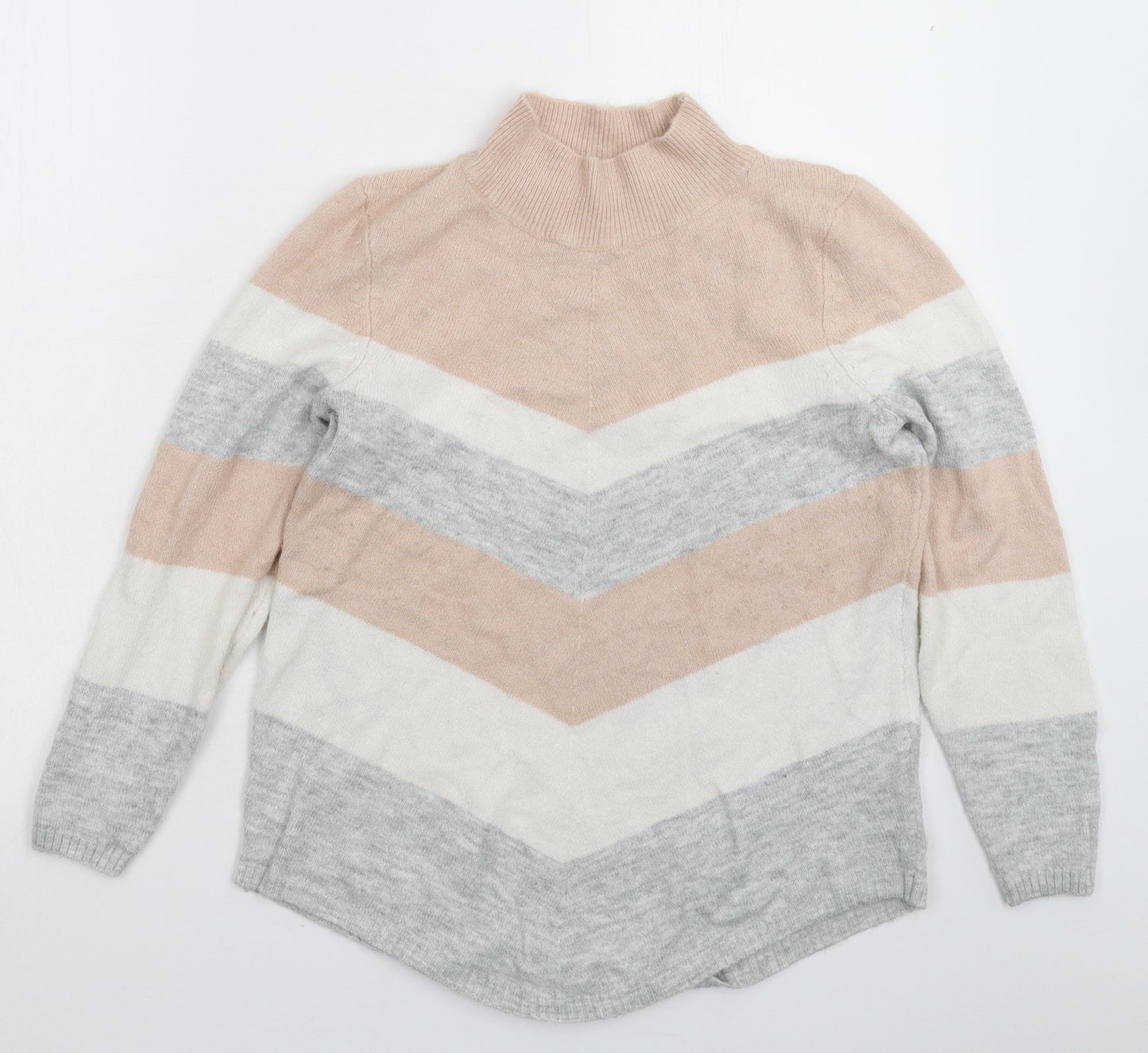 M&Co Womens Multicoloured Striped Knit Pullover Jumper Size 10