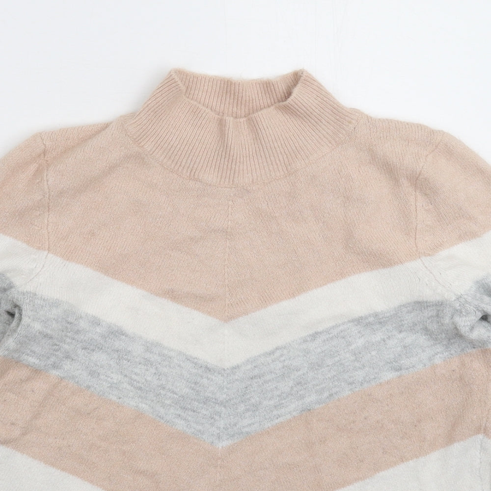 M&Co Womens Multicoloured Striped Knit Pullover Jumper Size 10