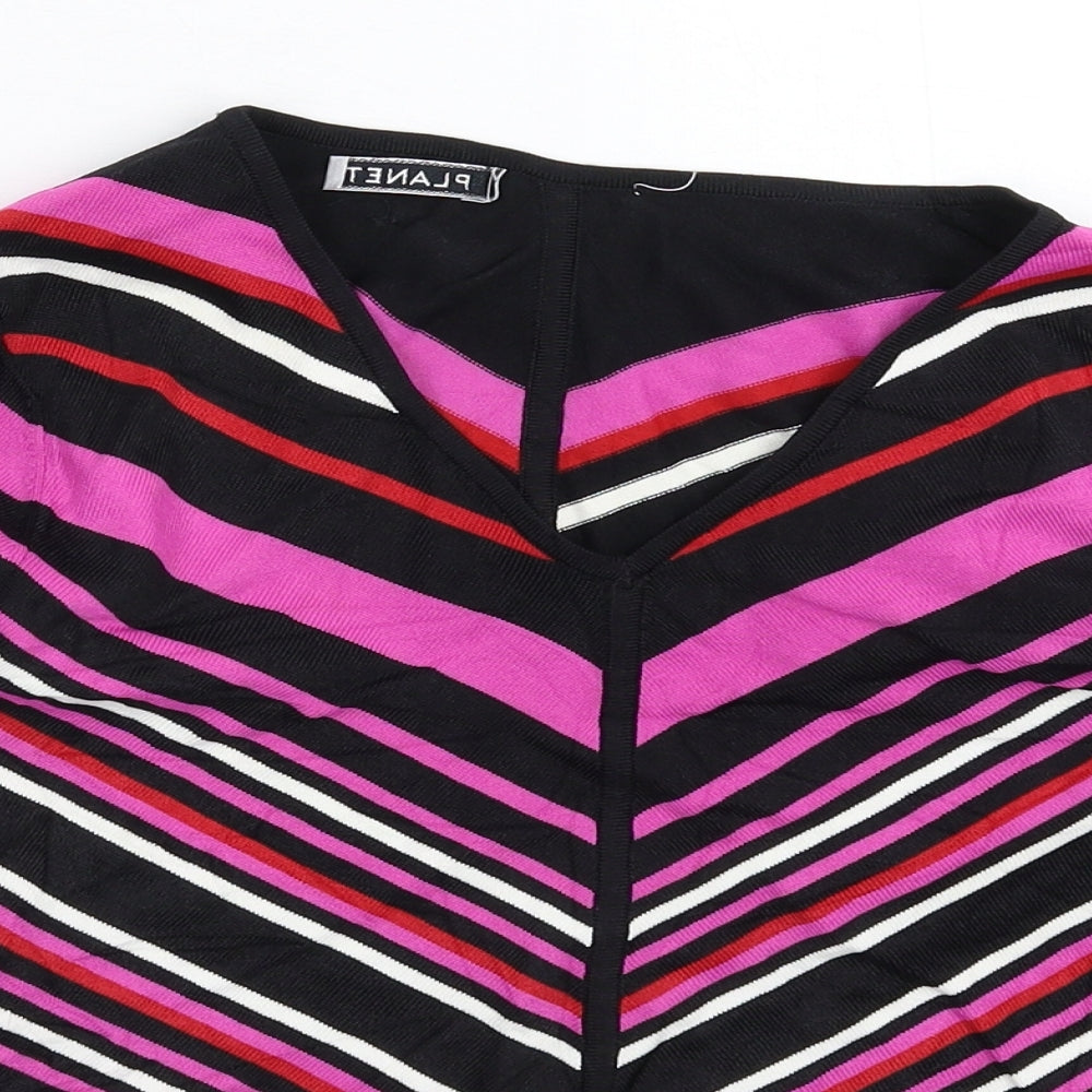 Planet Womens Multicoloured Striped Knit Pullover Jumper Size S