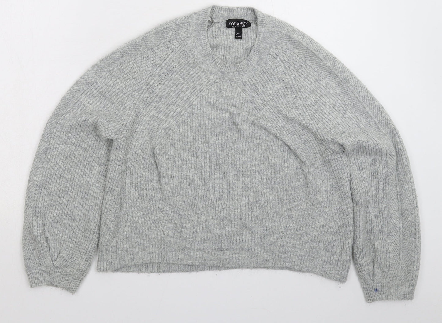 Topshop Womens Grey  Knit Pullover Jumper Size 8