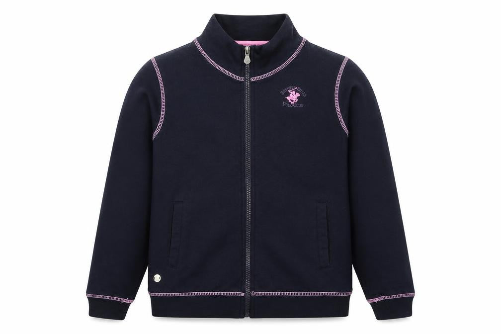 Front view of Beverly Hills Polo Club girls’ blue jacket, size 11-12, years