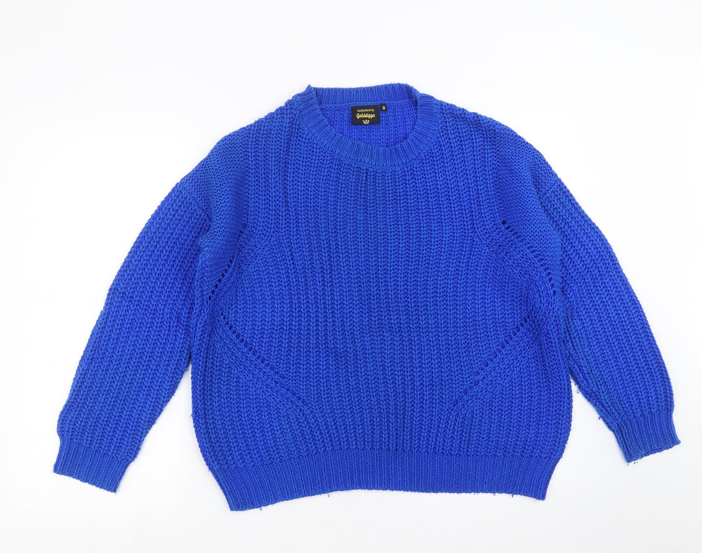 goldigga Womens Blue  Knit Pullover Jumper Size 8