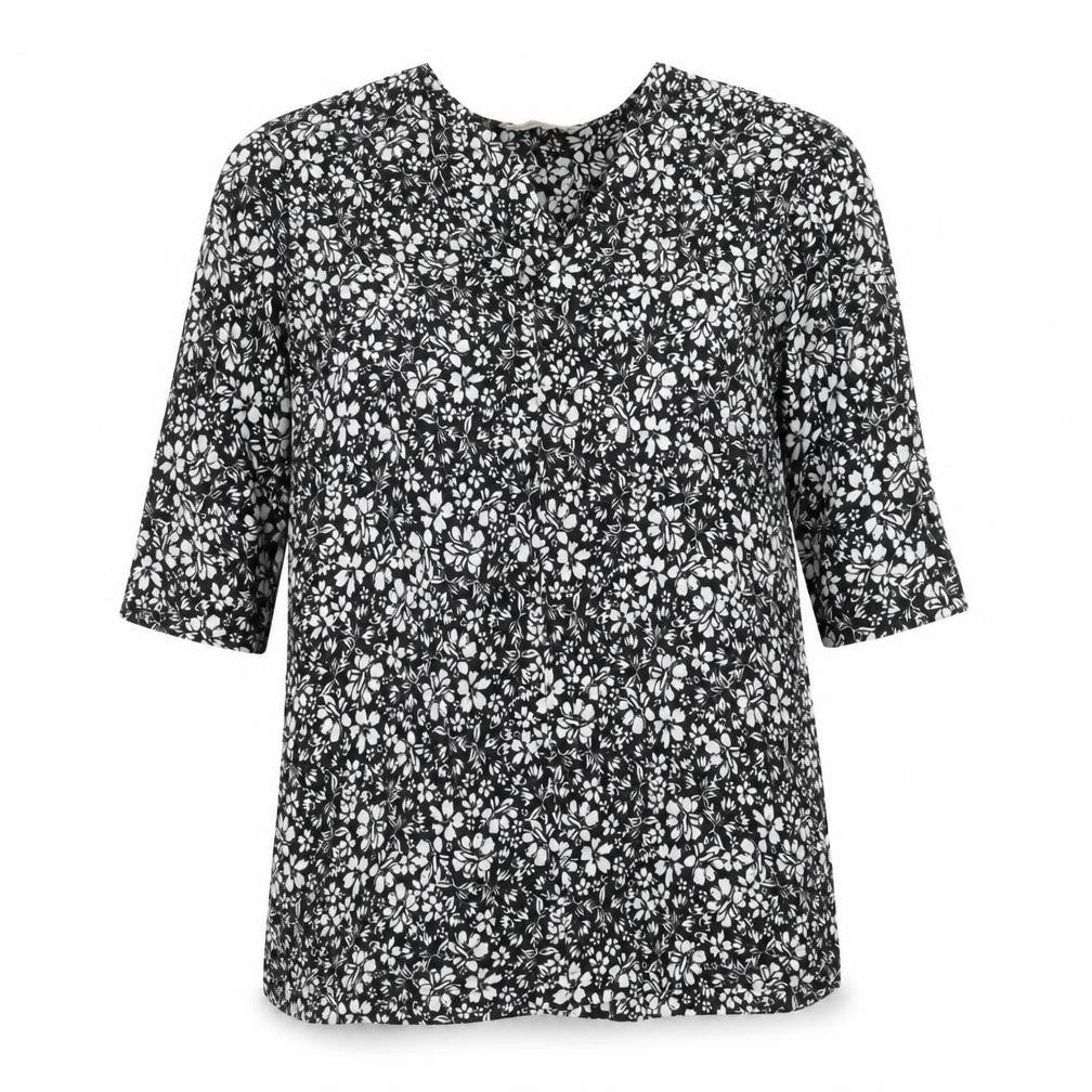 F&F Womens Black Floral Knit Pullover Jumper Size 14