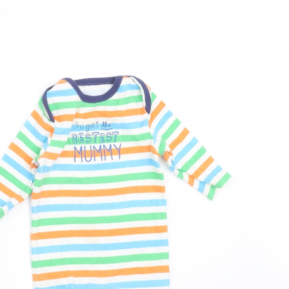 F&F Baby Multicoloured Striped  Babygrow One-Piece Size 0-3 Months  - best mummy