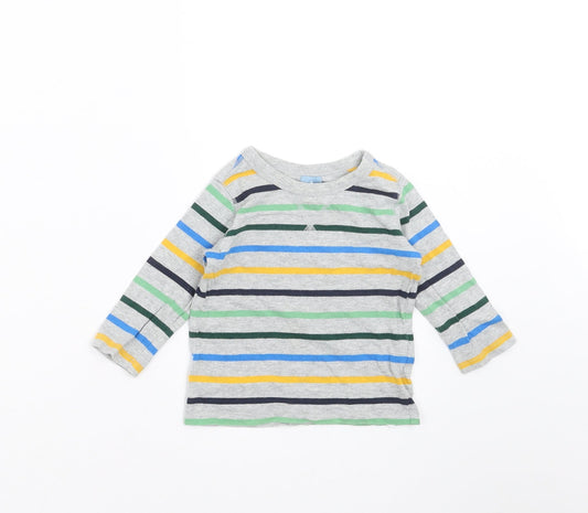 Gap Boys Grey Striped  Basic T-Shirt Size 6-9 Months