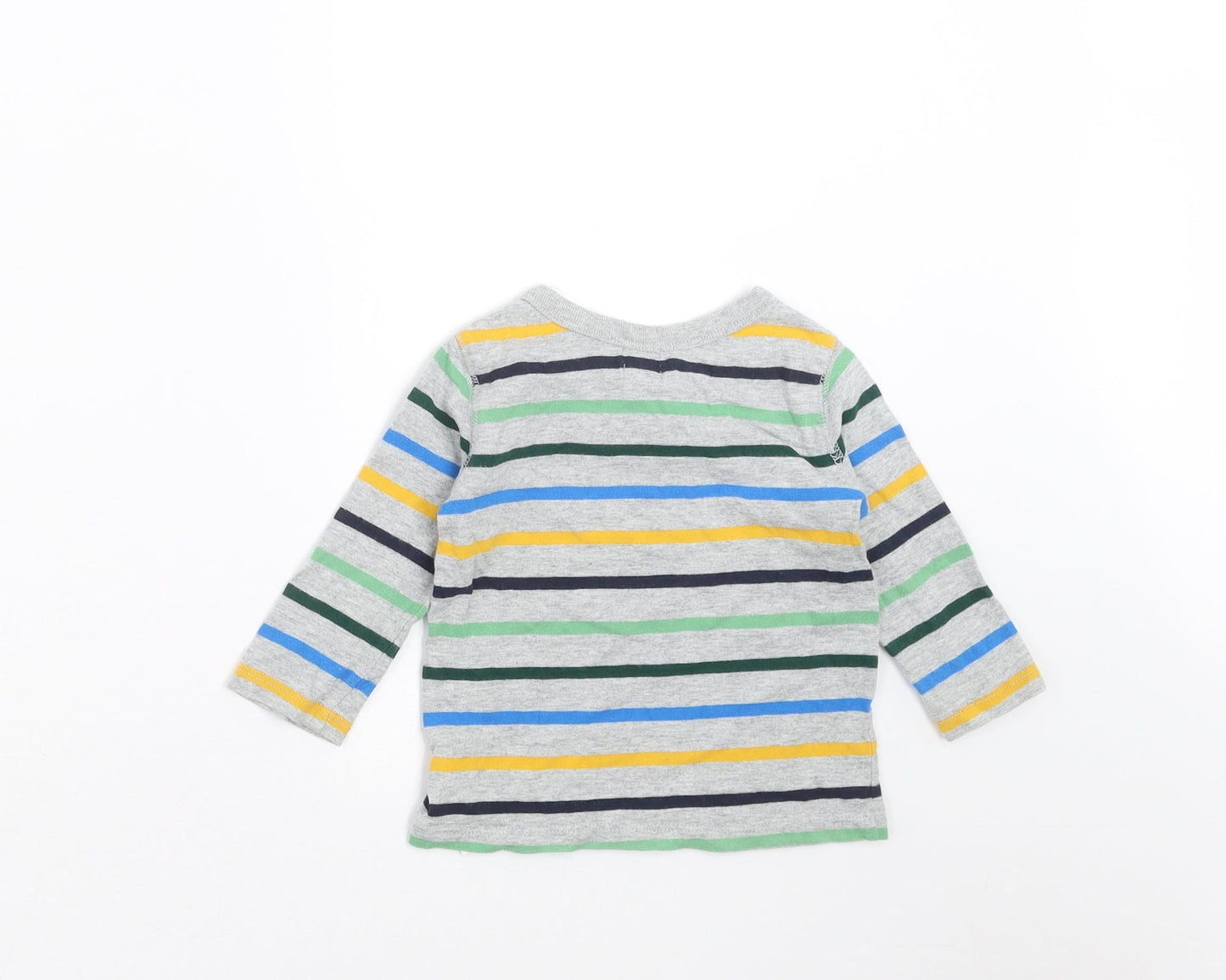 Gap Boys Grey Striped  Basic T-Shirt Size 6-9 Months