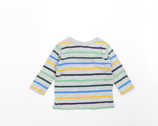 Gap Boys Grey Striped  Basic T-Shirt Size 6-9 Months