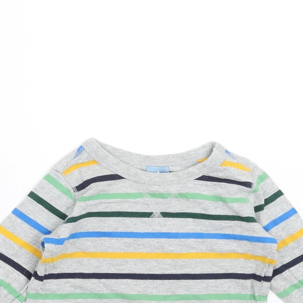 Gap Boys Grey Striped  Basic T-Shirt Size 6-9 Months