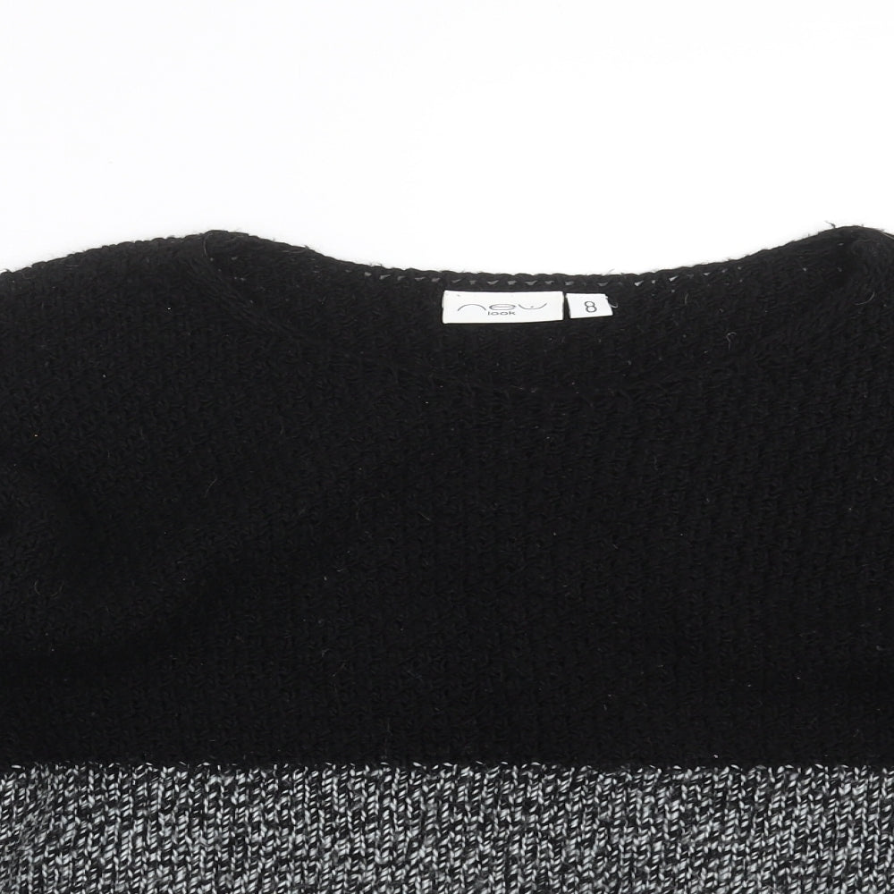 New Look Womens Black  Knit Pullover Jumper Size 8