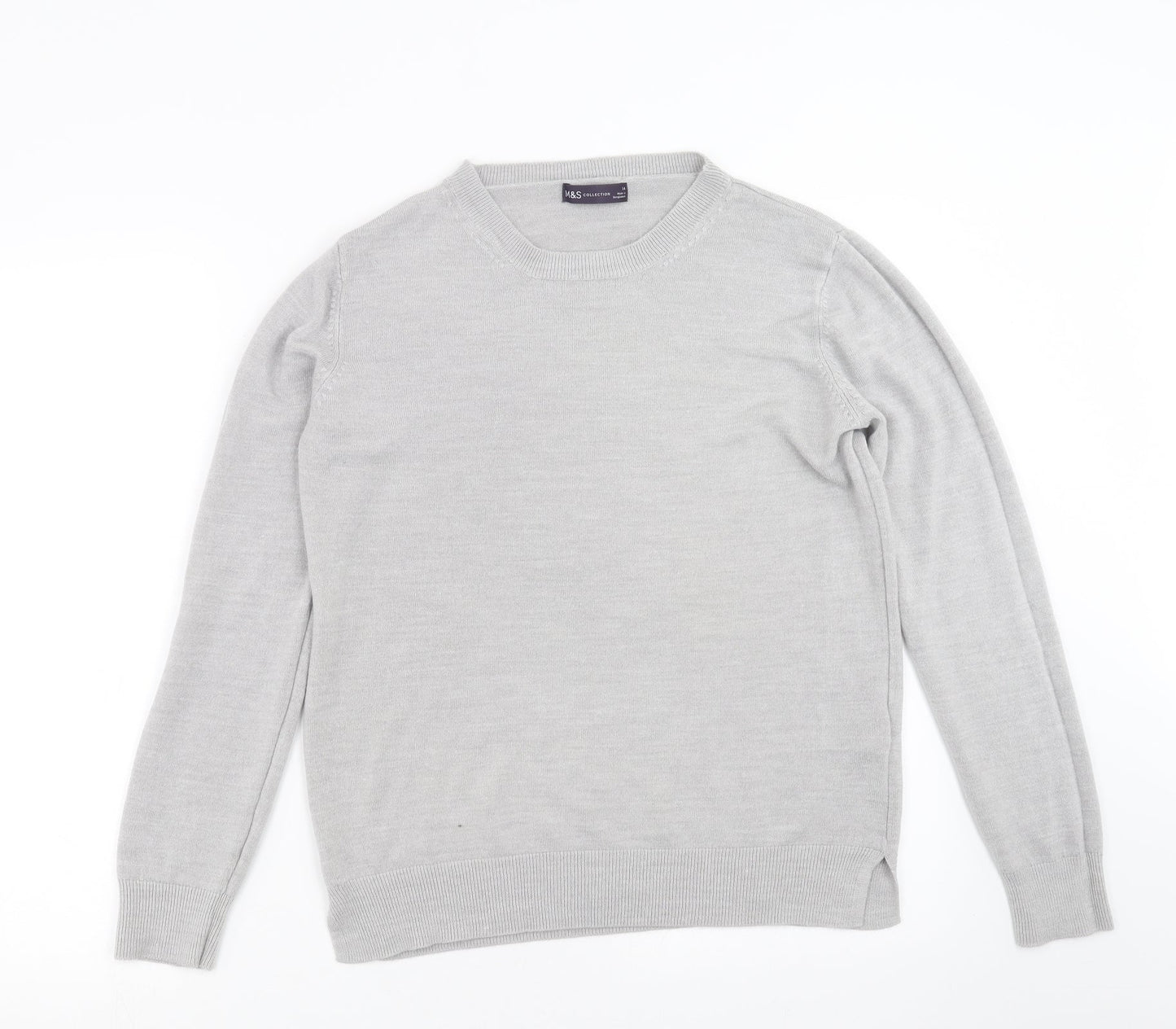 Marks and Spencer Womens Grey  Knit Pullover Jumper Size 14