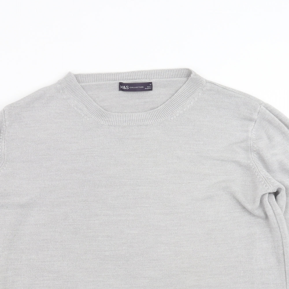 Marks and Spencer Womens Grey  Knit Pullover Jumper Size 14