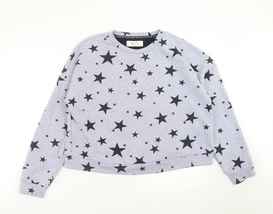 Love to Lounge Womens Blue   Pullover Sweatshirt Size M  - Loungewear Top, star pattern