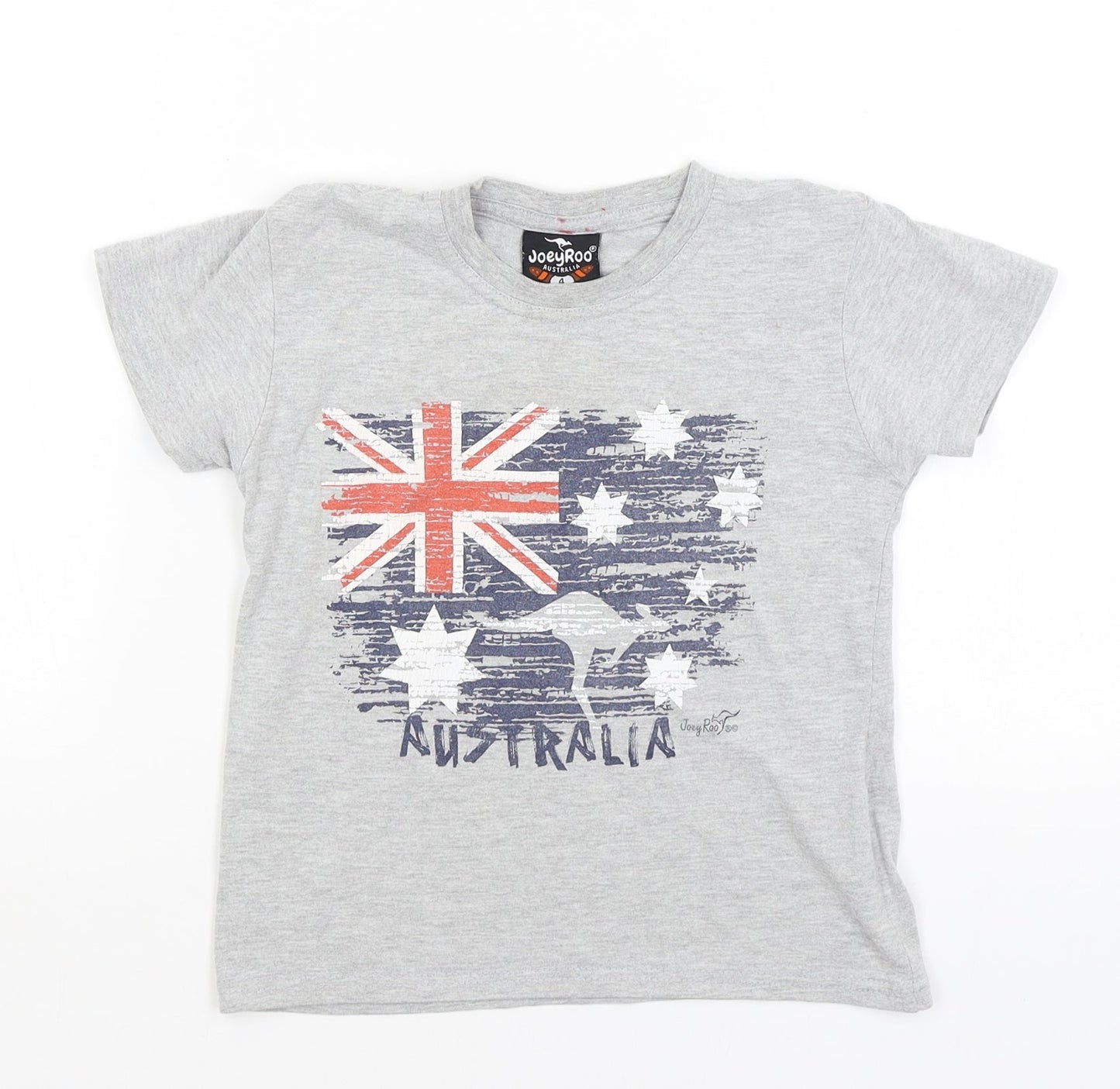 Joey Roo Boys Grey   Basic T-Shirt Size 3-4 Years  - Australia