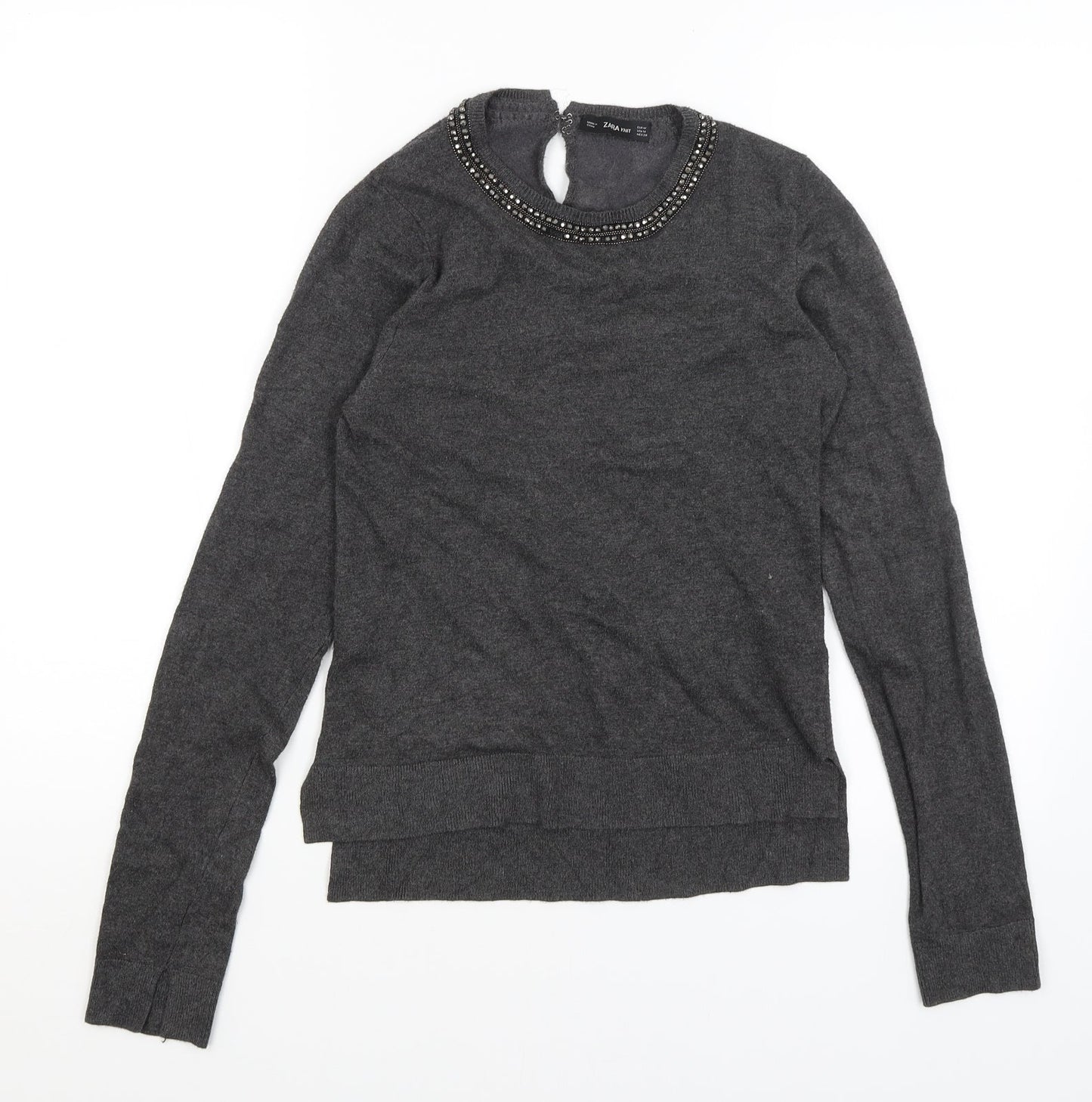 Zara Womens Grey   Pullover Jumper Size M