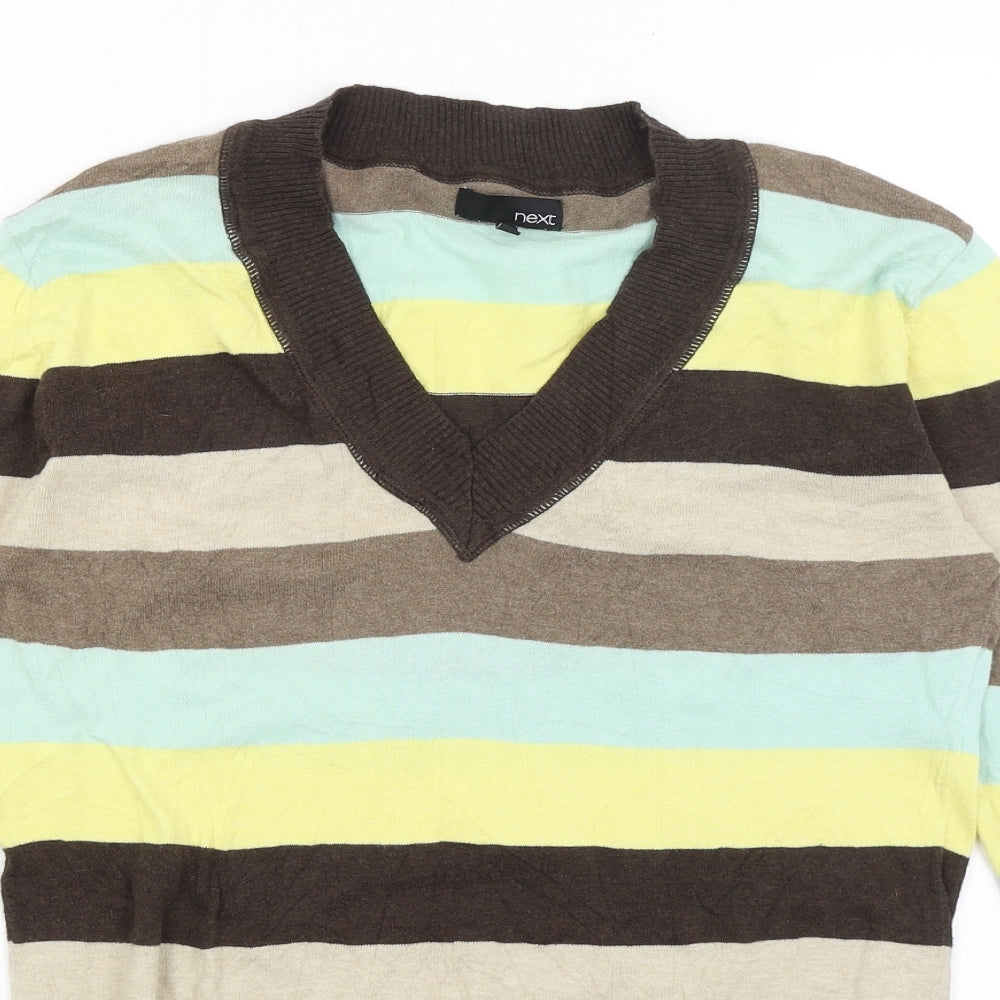 NEXT Womens Brown Striped  Pullover Jumper Size 8