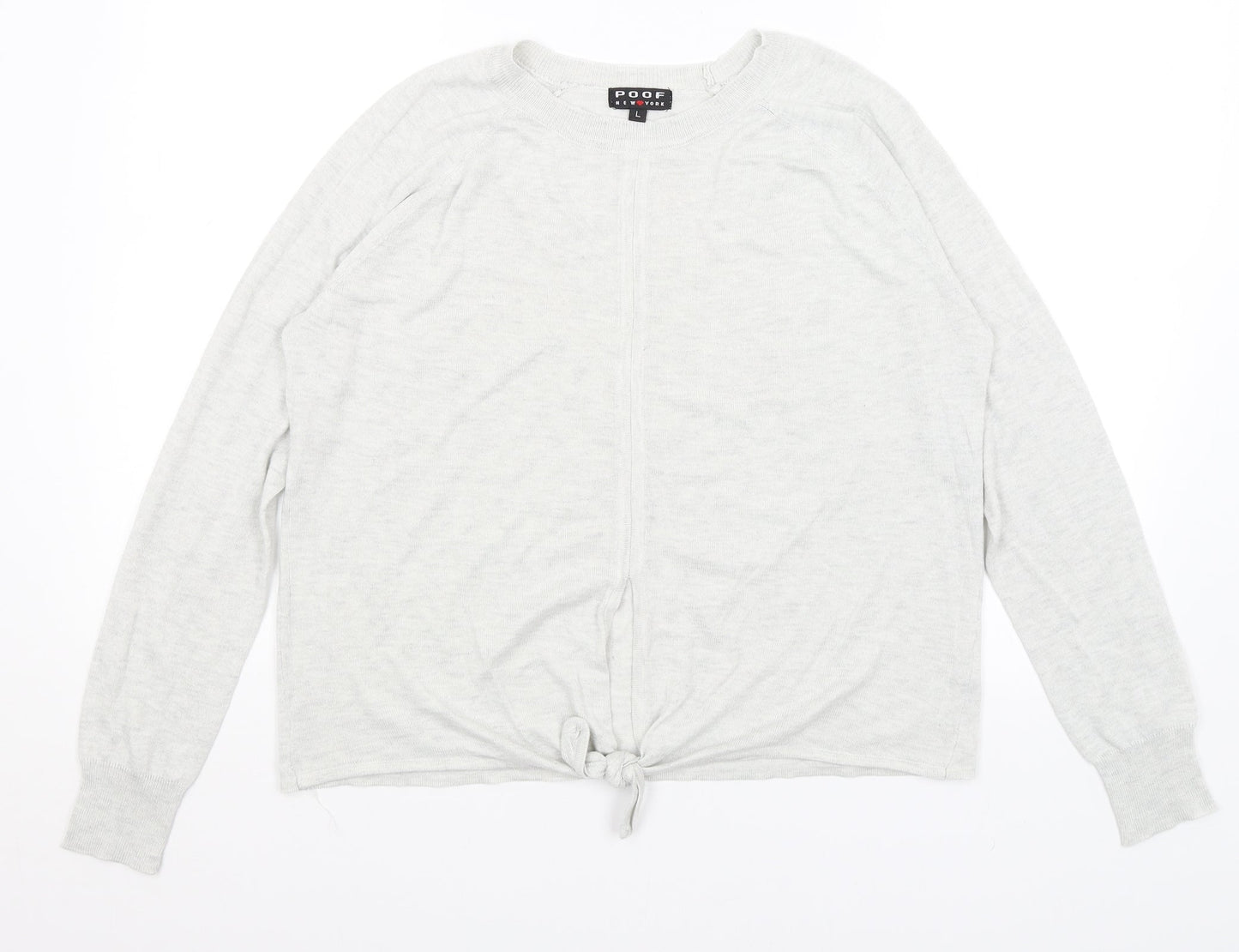 Poof New York Womens Grey   Pullover Jumper Size L