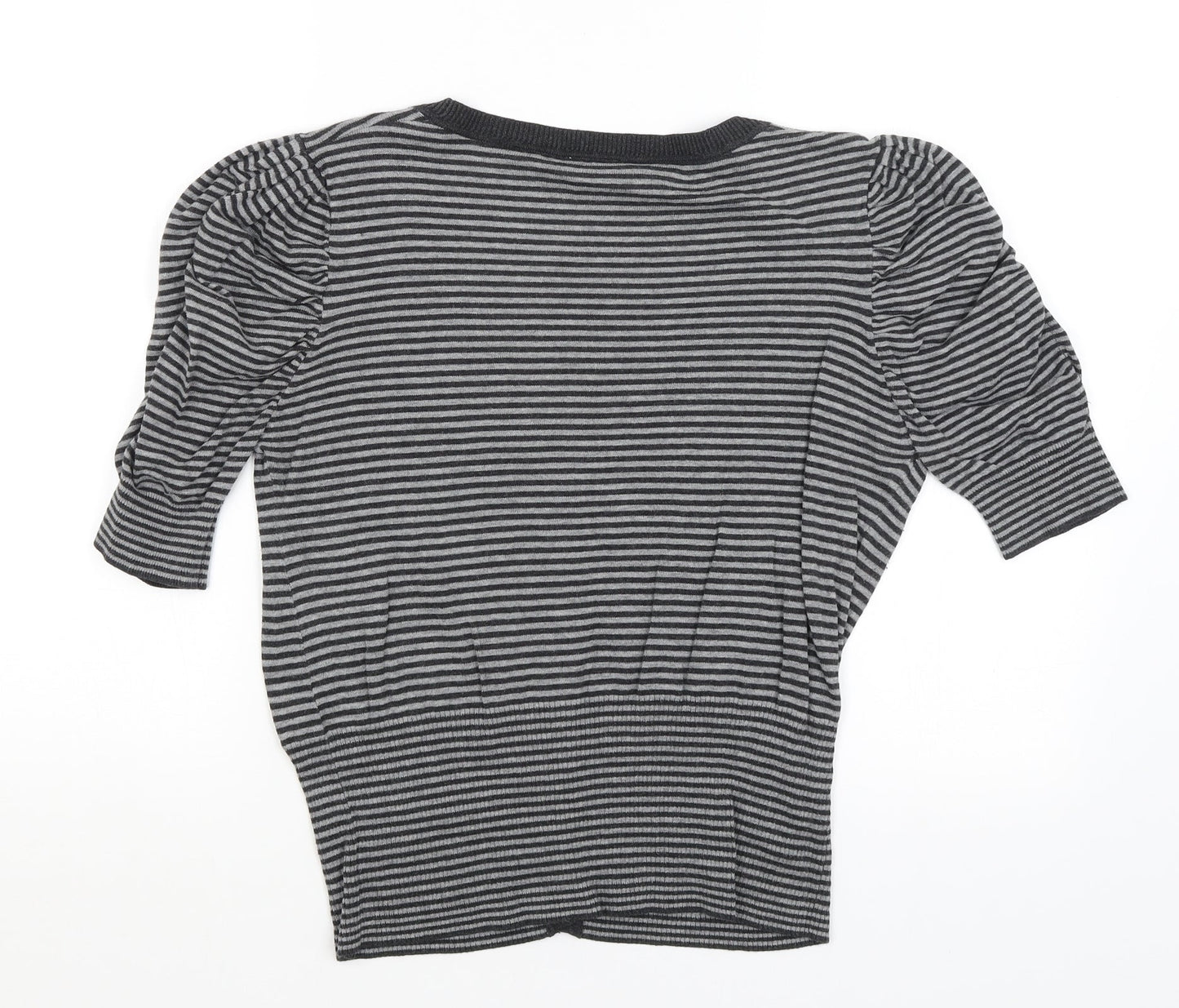 New Look Womens Grey Striped  Pullover Jumper Size 12