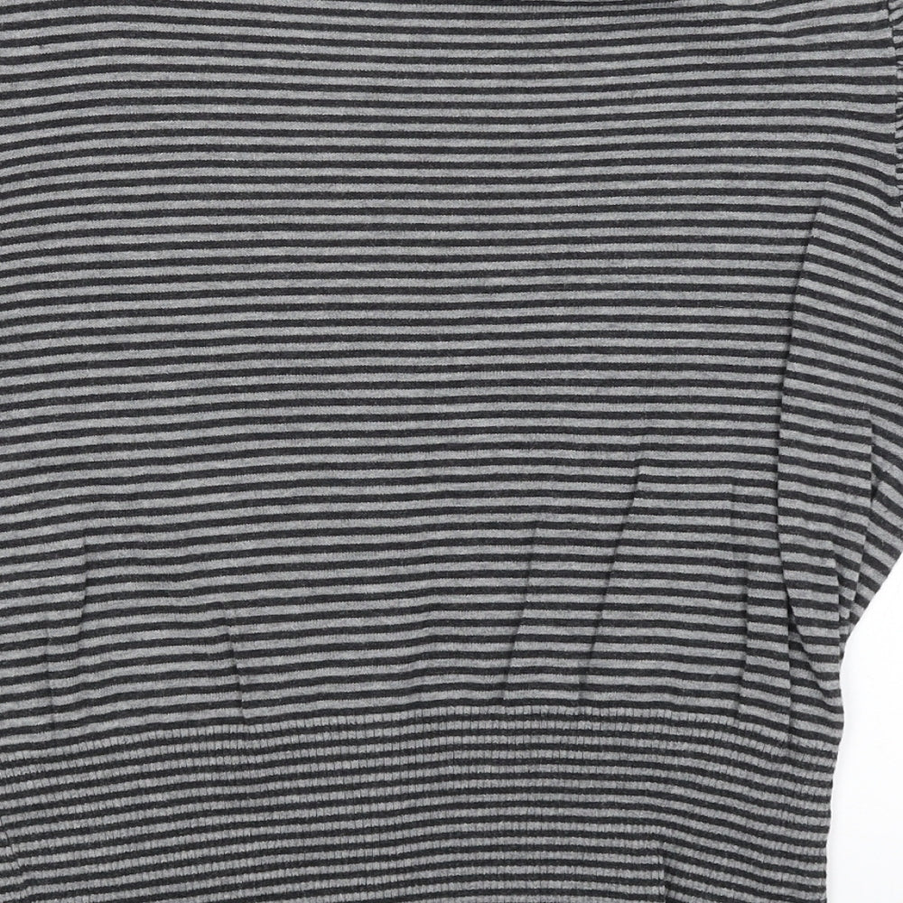 New Look Womens Grey Striped  Pullover Jumper Size 12