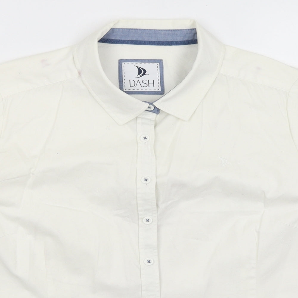 DASH Mens White    Button-Up Size S