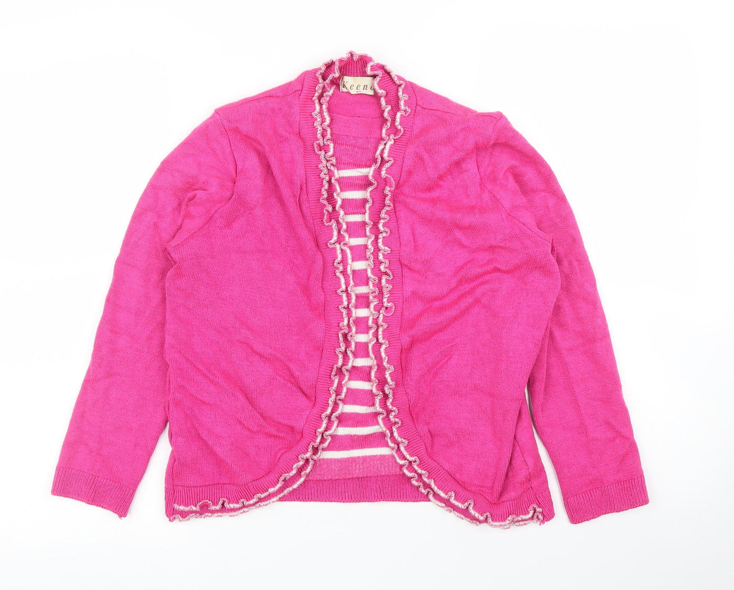 Keeno Womens Pink Striped  Pullover Jumper Size M