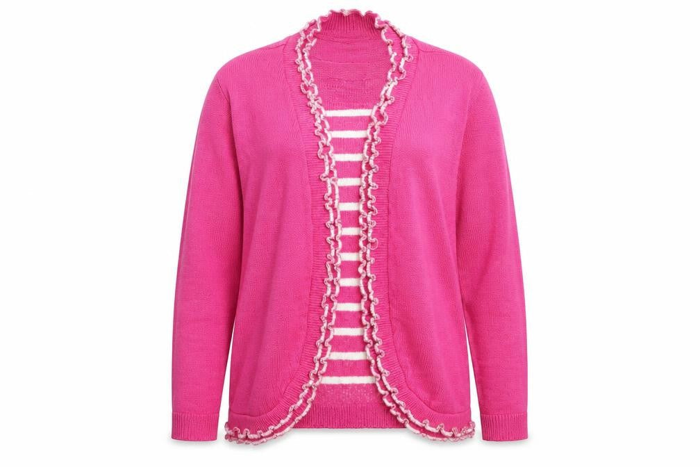 Keeno Womens Pink Striped  Pullover Jumper Size M