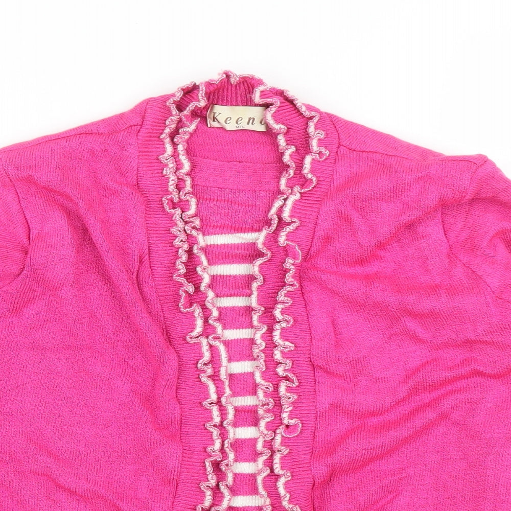 Keeno Womens Pink Striped  Pullover Jumper Size M