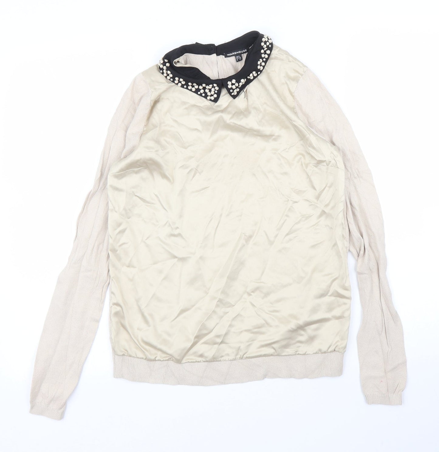 Warehouse Womens Beige   Pullover Jumper Size 8