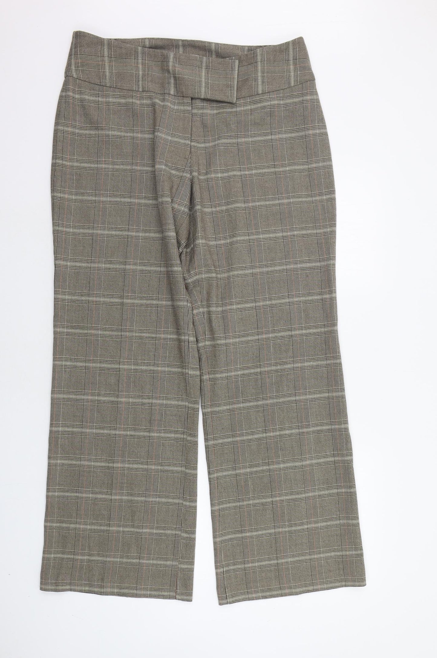 eVIE Womens Beige Geometric  Trousers  Size 16 L29 in