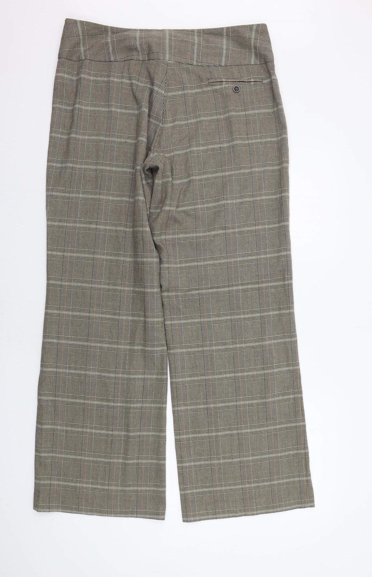 eVIE Womens Beige Geometric  Trousers  Size 16 L29 in