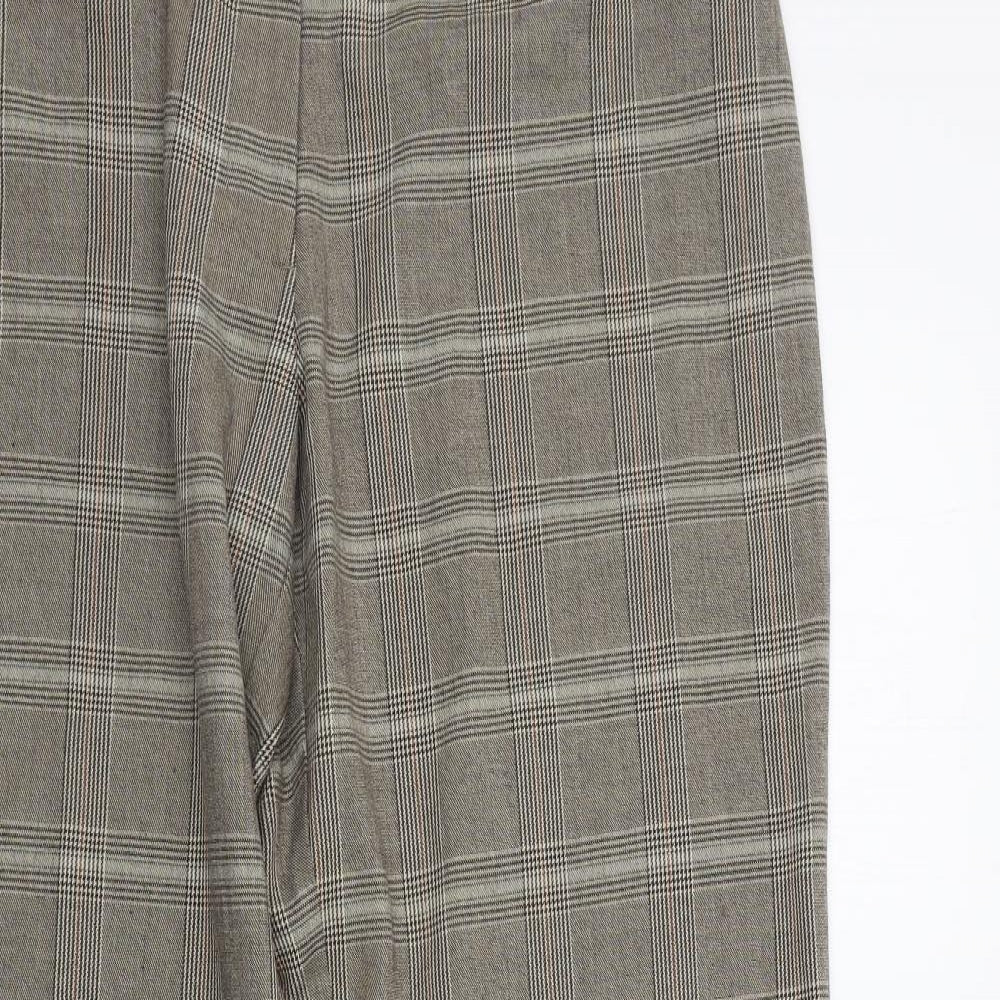 eVIE Womens Beige Geometric  Trousers  Size 16 L29 in