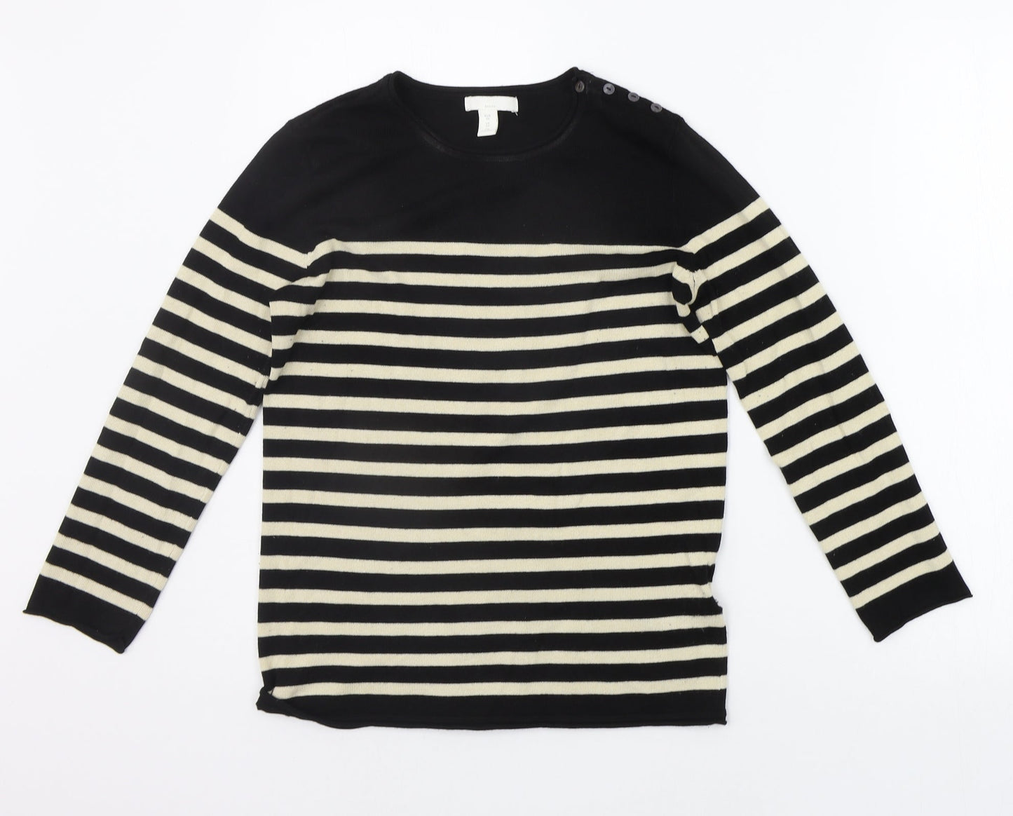 H&M Womens Beige Striped  Pullover Jumper Size XS