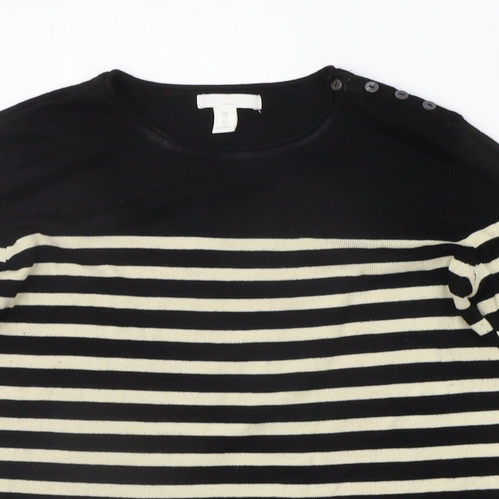 H&M Womens Beige Striped  Pullover Jumper Size XS