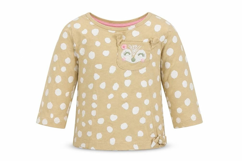 Nutmeg Baby Beige Polka Dot  Basic T-Shirt Size 12-18 Months