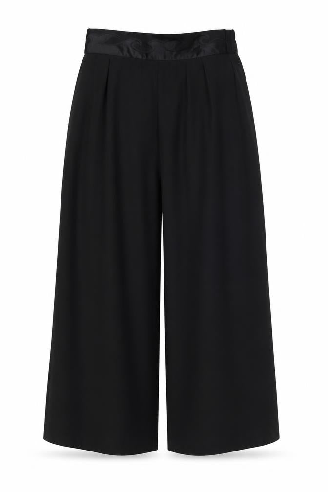 Front view of CANDA women’s black trousers, size UK 14, 28-inch leg