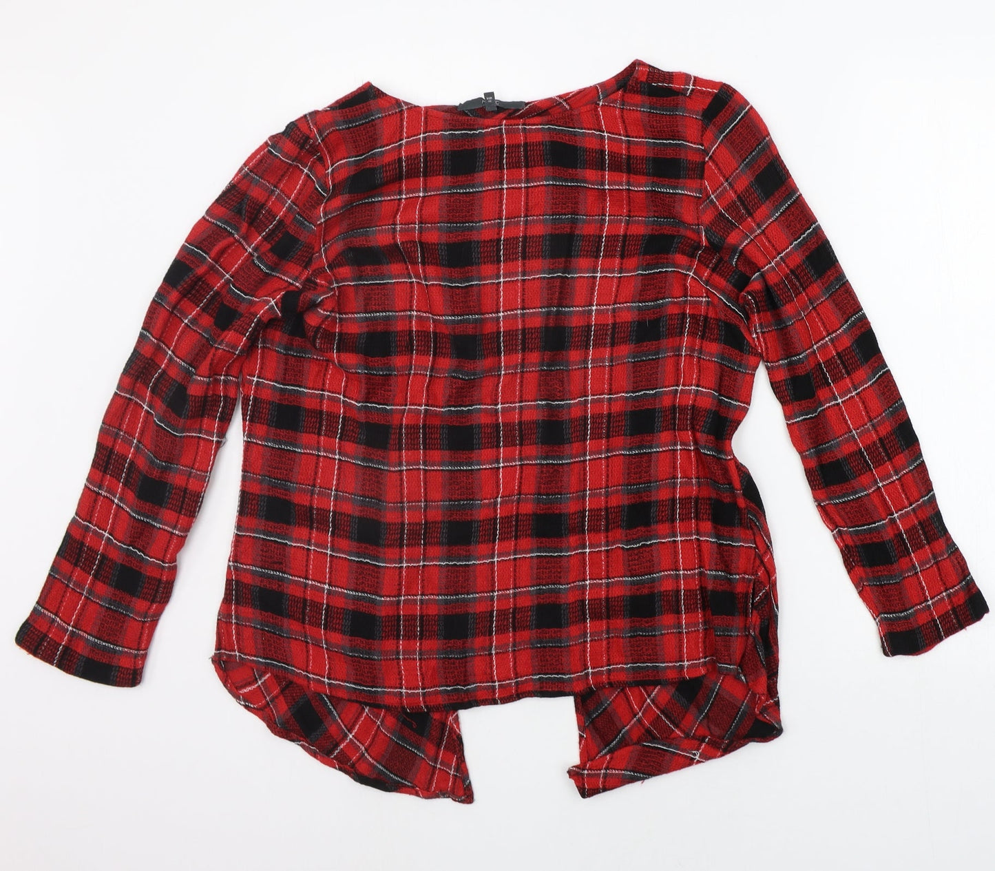 NEXT Womens Red Check  Pullover Jumper Size 14