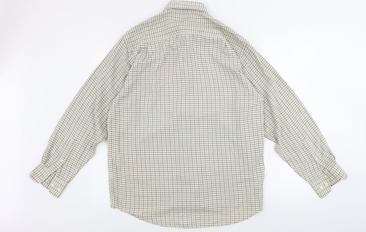 Berkertex  Mens White Check   Button-Up Size 16.5
