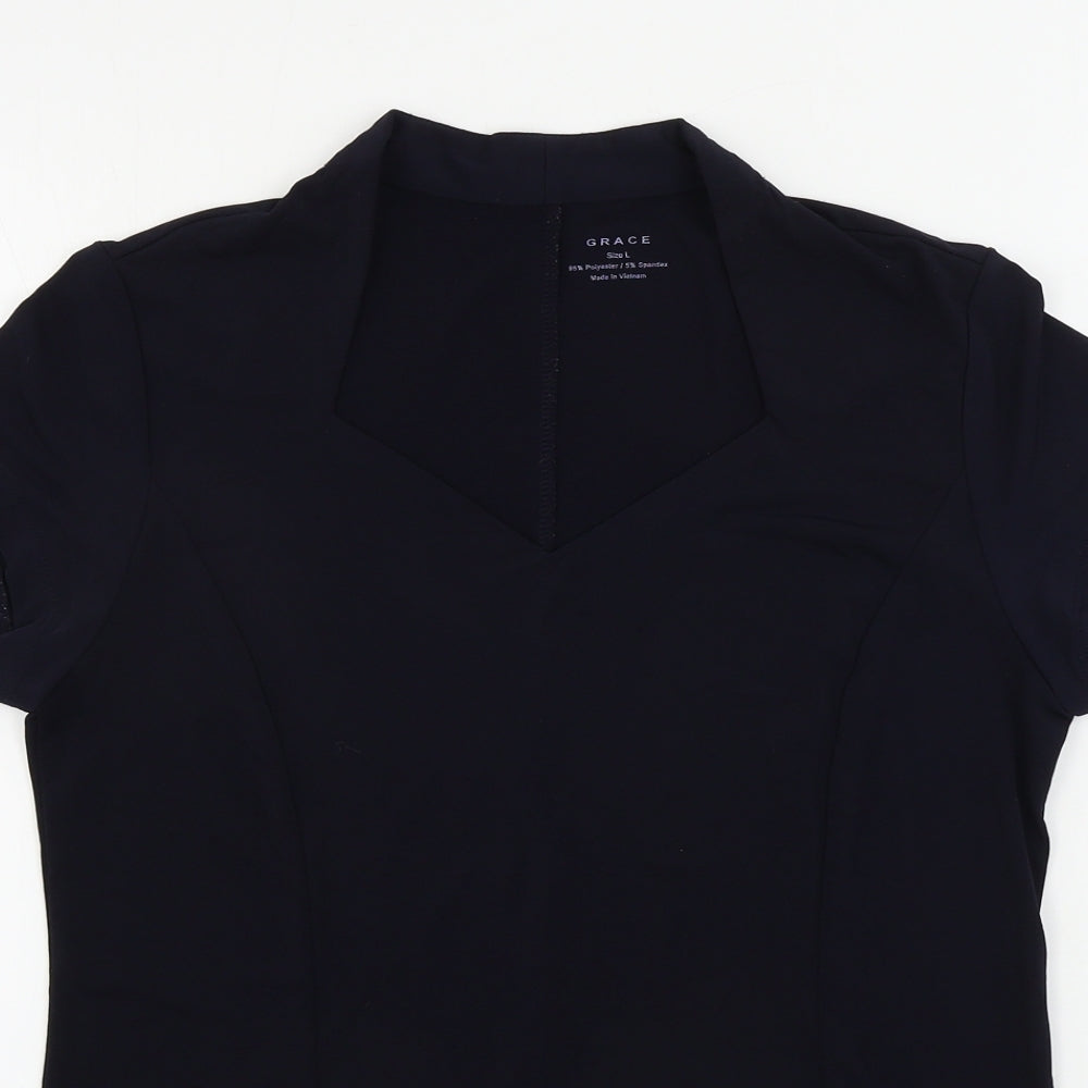 Grace Womens Blue   Basic T-Shirt Size L