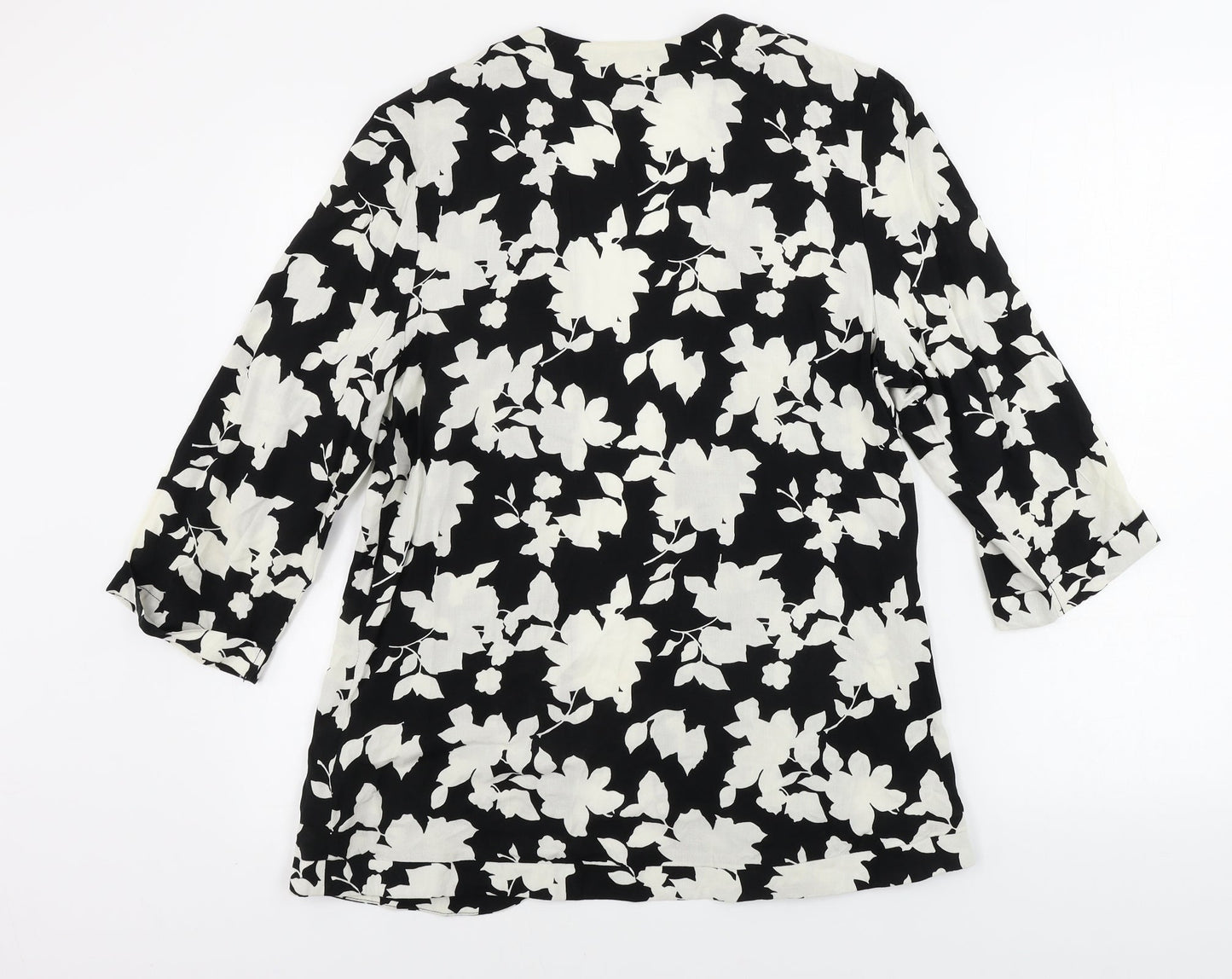 Select  Womens White Floral  Cardigan Jumper Size 14