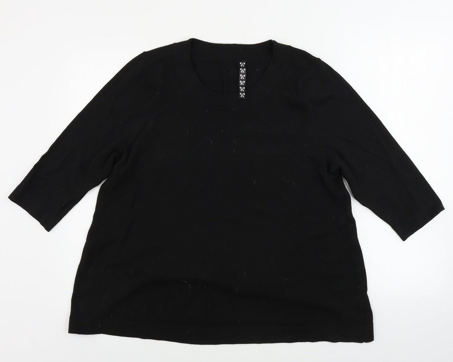 Preworn  Womens Black   Pullover Jumper Size 18