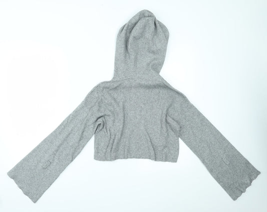 H&M Womens Grey   Pullover Hoodie Size XS