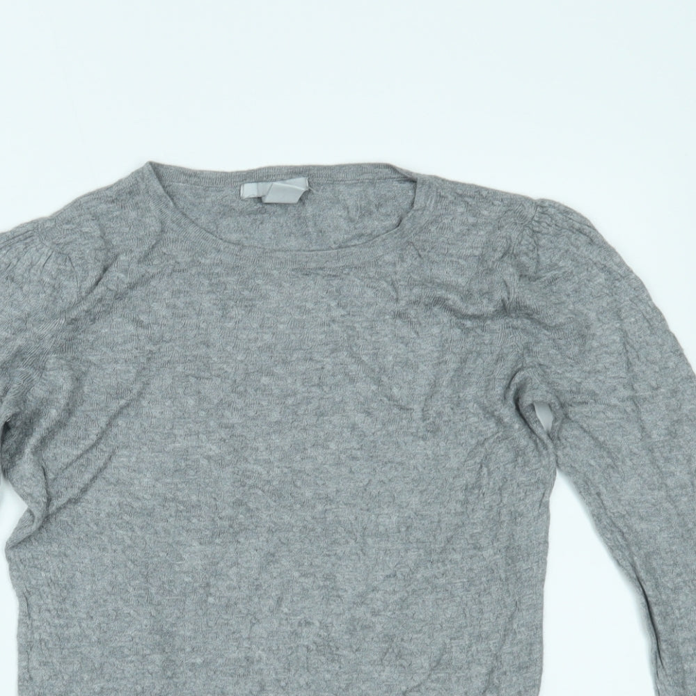 H&M Womens Grey   Basic Blouse Size S