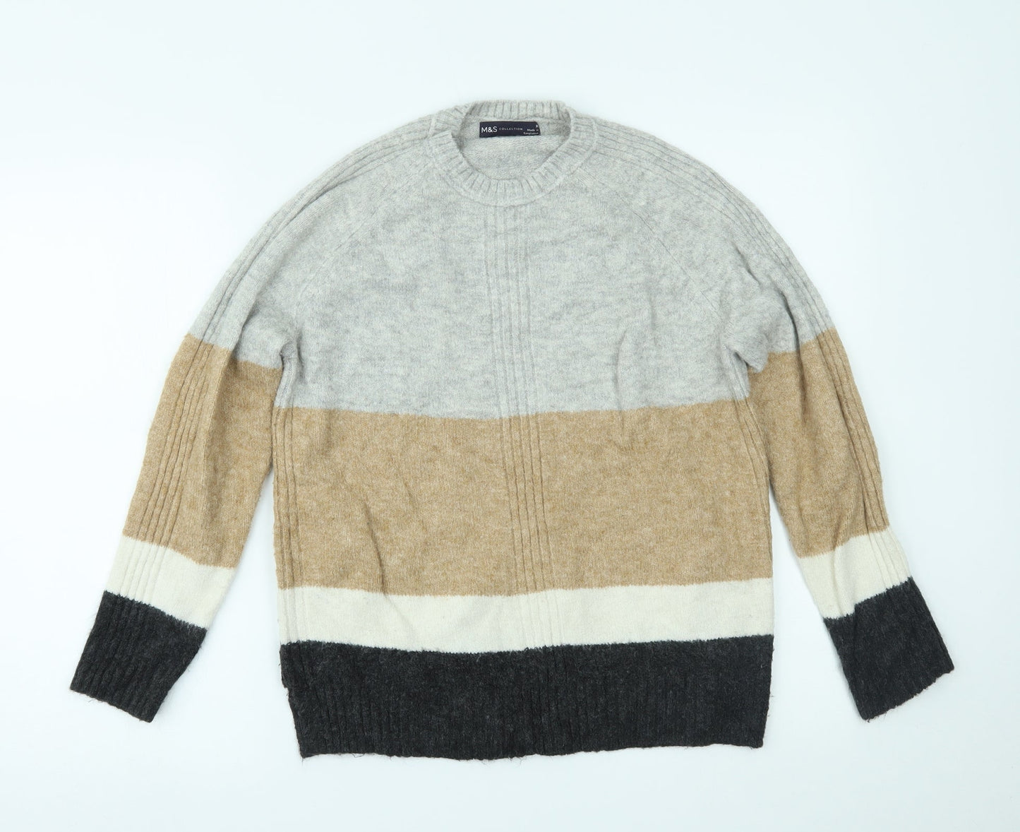 Marks and Spencer Womens Multicoloured Striped  Pullover Jumper Size M