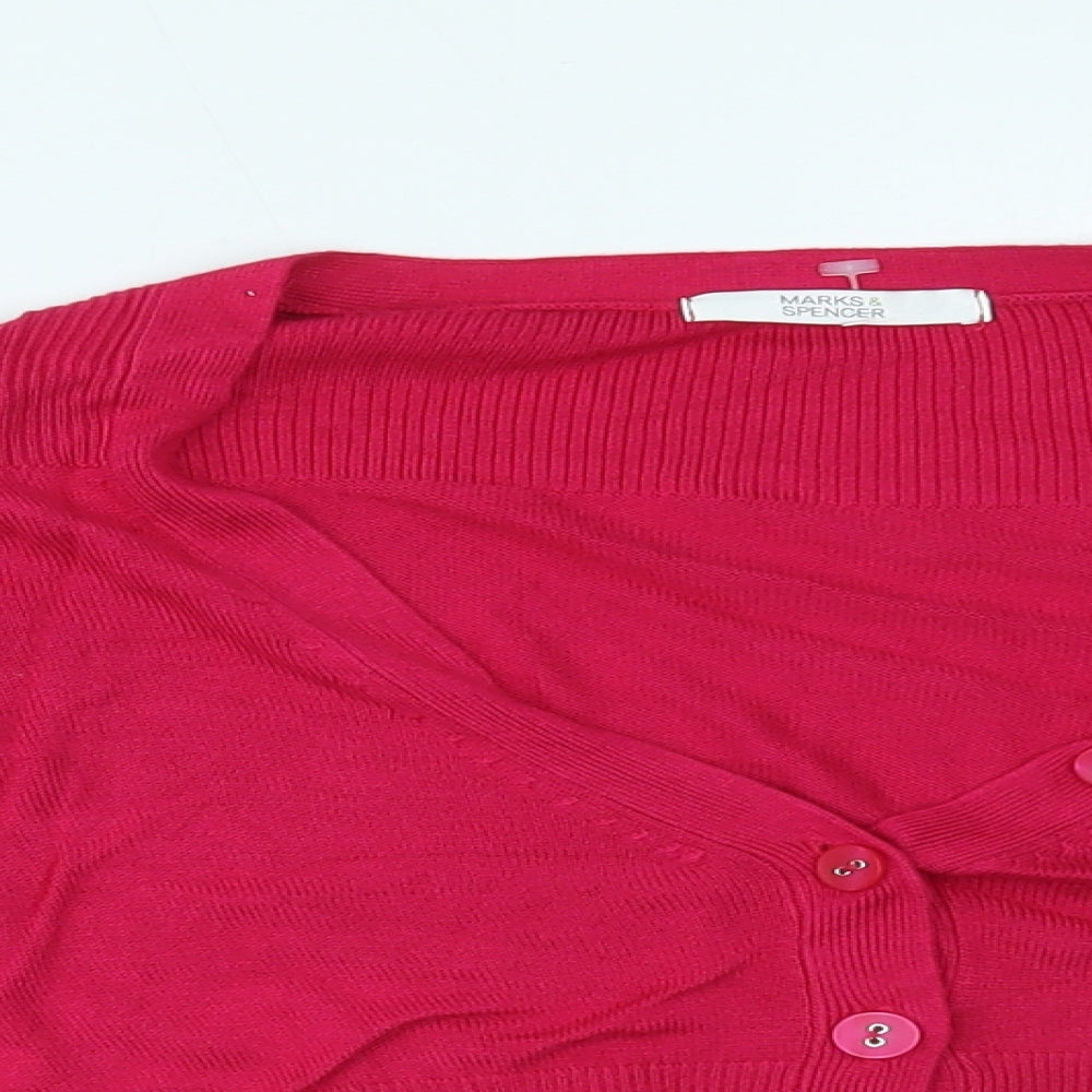 Marks and Spencer Womens Pink   Cardigan Jumper Size 14