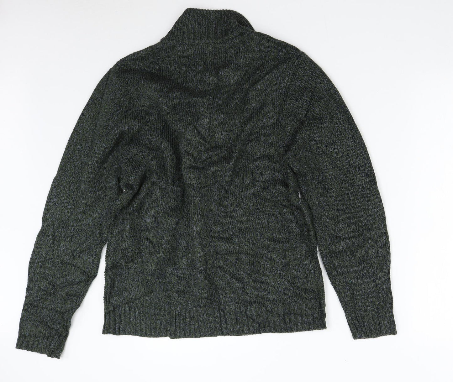 George Mens Green  Knit Henley Jumper Size M