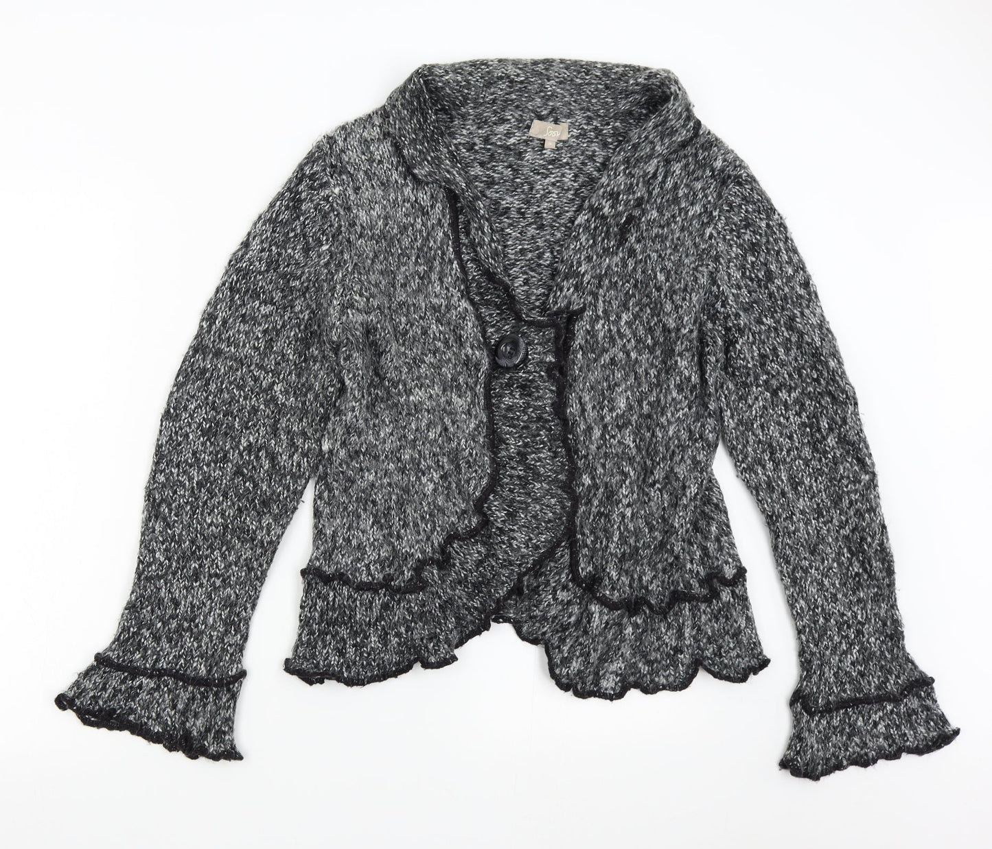 Soon Womens Grey  Knit Cardigan Jumper Size 16